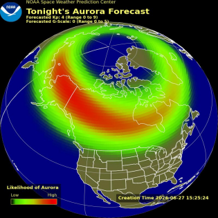 Auroral Viewline Forecast - Tonight